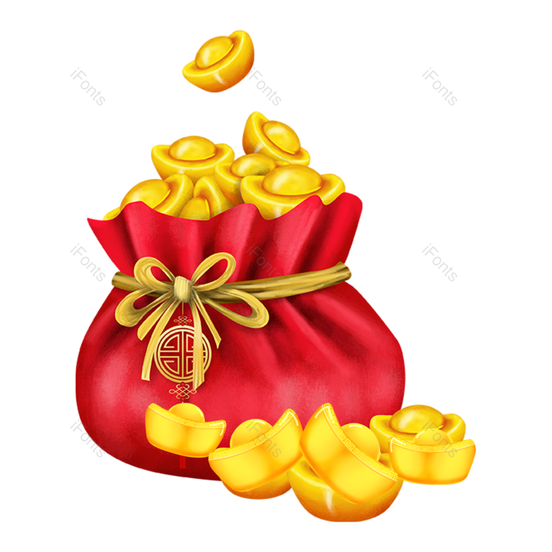 元素图片,春节元素,元宝PNG,过年免抠素材